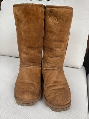 UGG Chestnut Suede Short Boot Pair